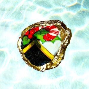 🎄🎅🏼Handmade Oyster Shell Christmas Decor Trinket/Ring Dishes🎁🤶🏼